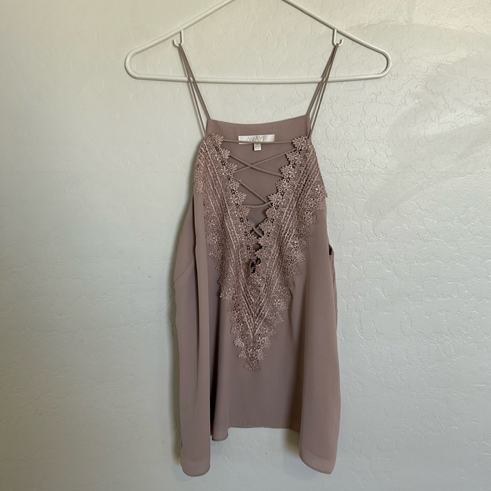 Grey Lace Tank Top Size XL